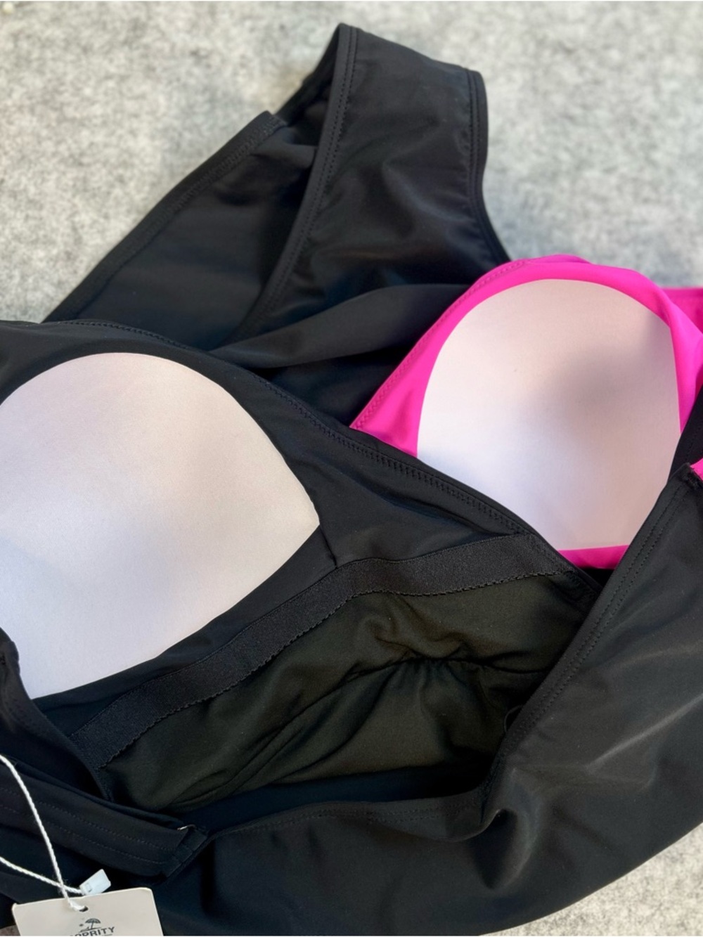 New B2Prity Women’s One Piece Wrap Style Pink and Black Swimsuit / XL - Picture 7 of 9